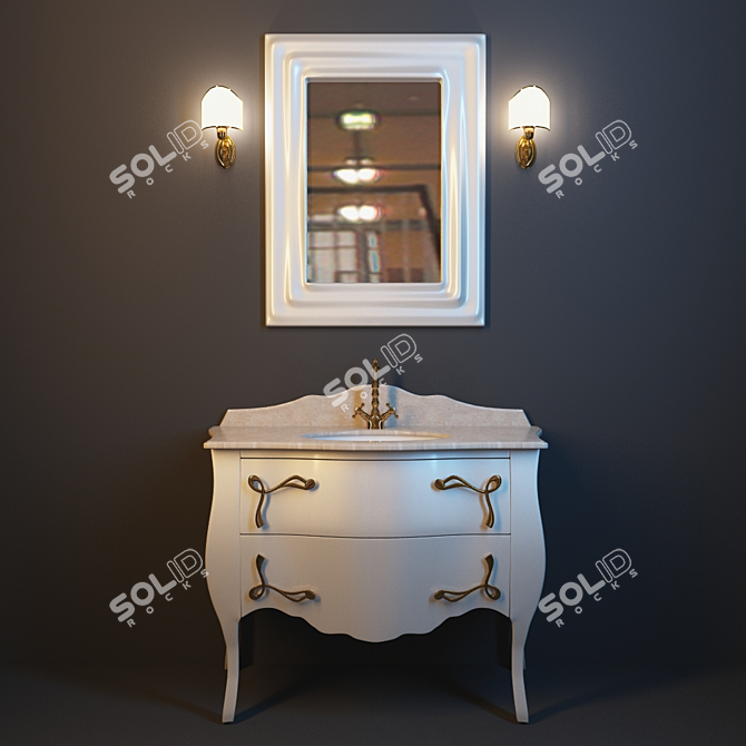 Holly Pearl: French Vanity Set 3D model image 1