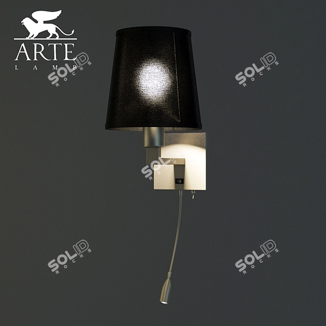 Arte Lamp A9246AP-2SS: Modern Sconce with Shade 3D model image 1