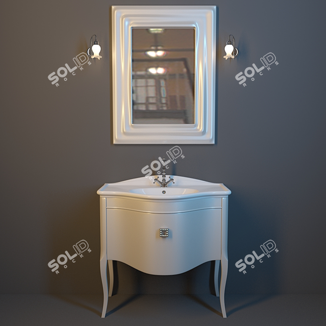 Classic Nicole Vanity Set 3D model image 1