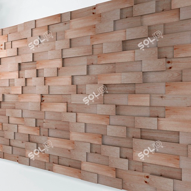 Decorative Wooden Wall Panels 3D model image 1