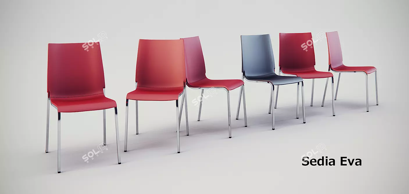Modern and Stylish Bontempi Eva Chair 3D model image 2