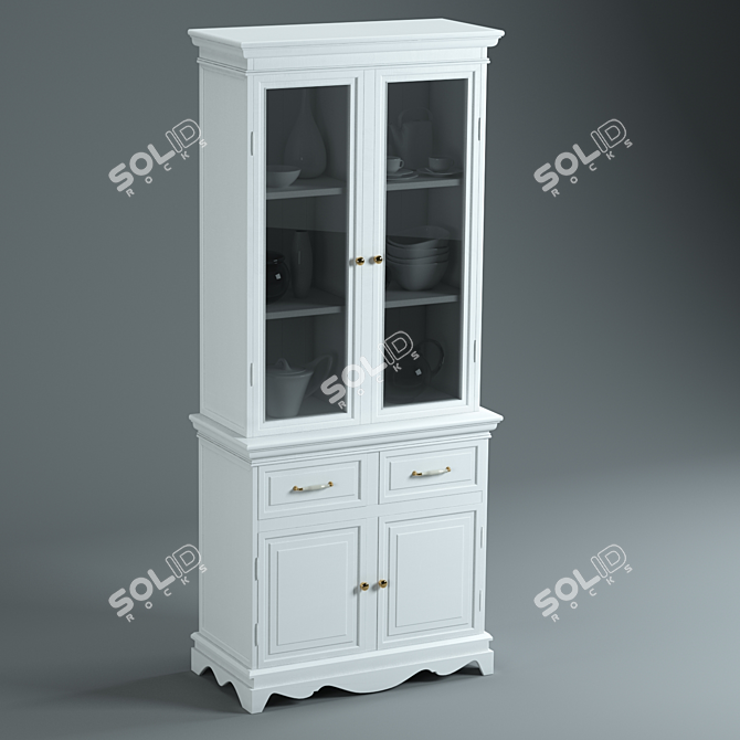 Title: Elegant Pottery Barn Sideboard 3D model image 1