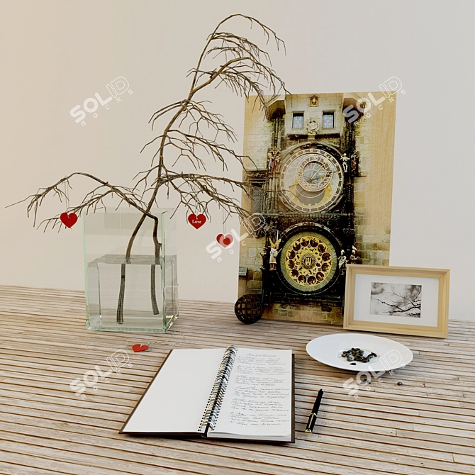 Elegant Home Décor Set 3D model image 1