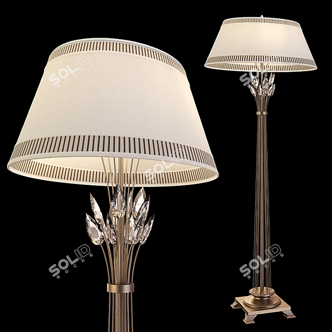 Elegant Crystal Floor Lamp 3D model image 2