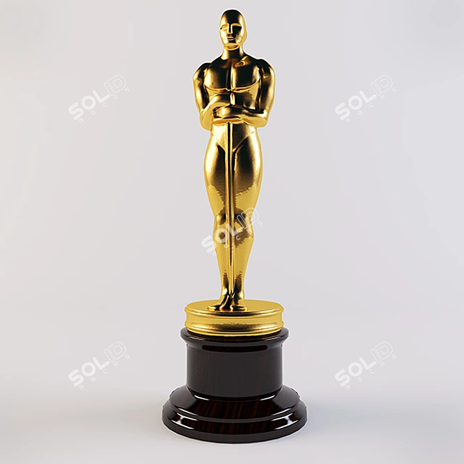Golden Oscar Statue: Max 2014+FBX 3D model image 1