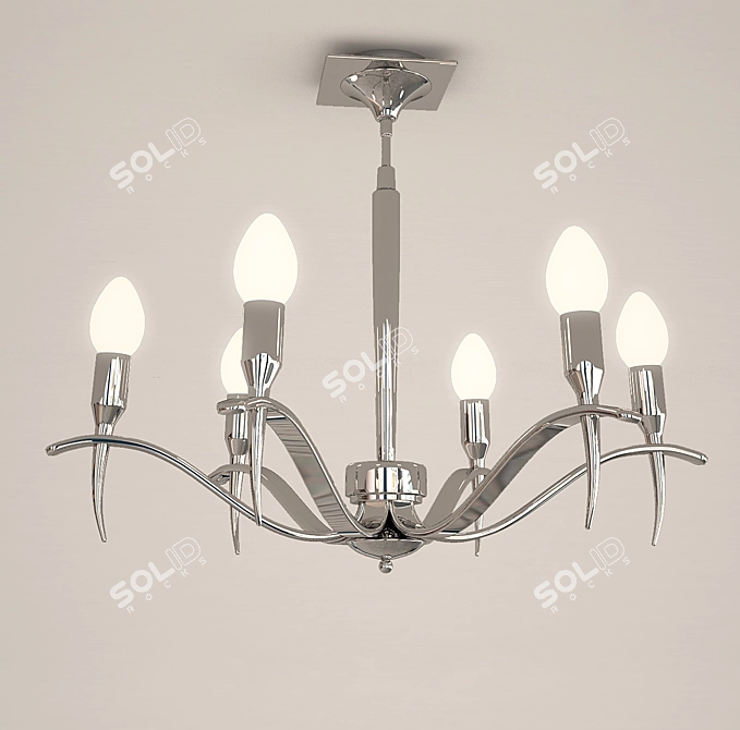 Chrome Chandelier 3D model image 1