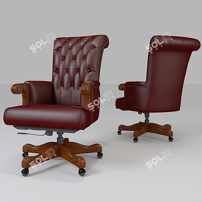 Elegant Leather Chair for Office 3D model image 1