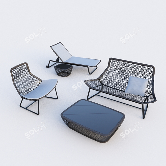 Outdoor Oasis: Stylish Exterior Furniture 3D model image 1