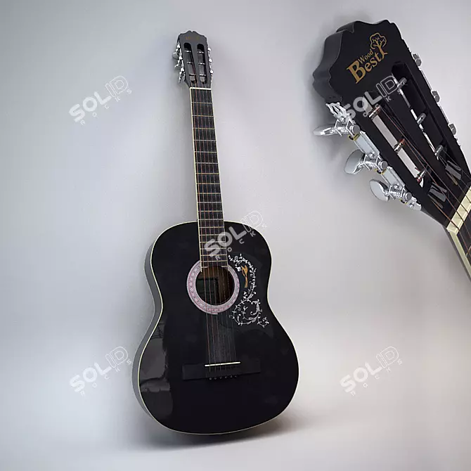  Smooth Polygons Guitar 3D model image 1