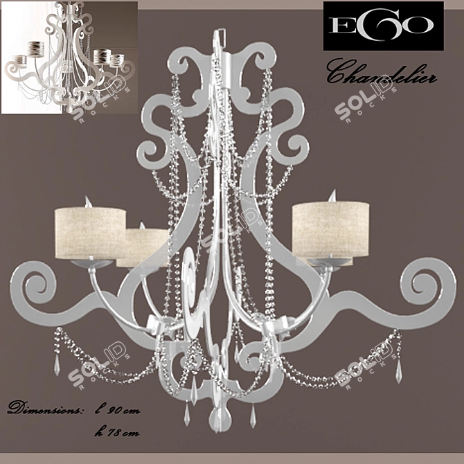 Elegant EGO Chandelier: LS900 3D model image 1