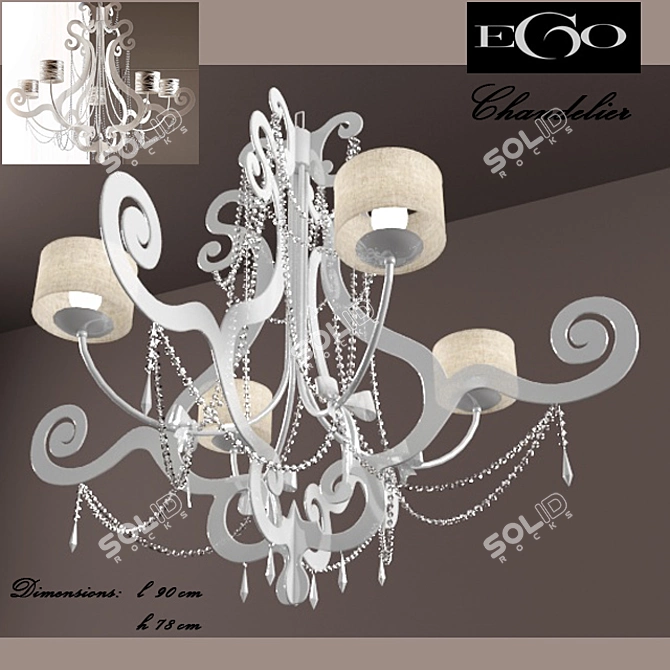 Elegant EGO Chandelier: LS900 3D model image 2