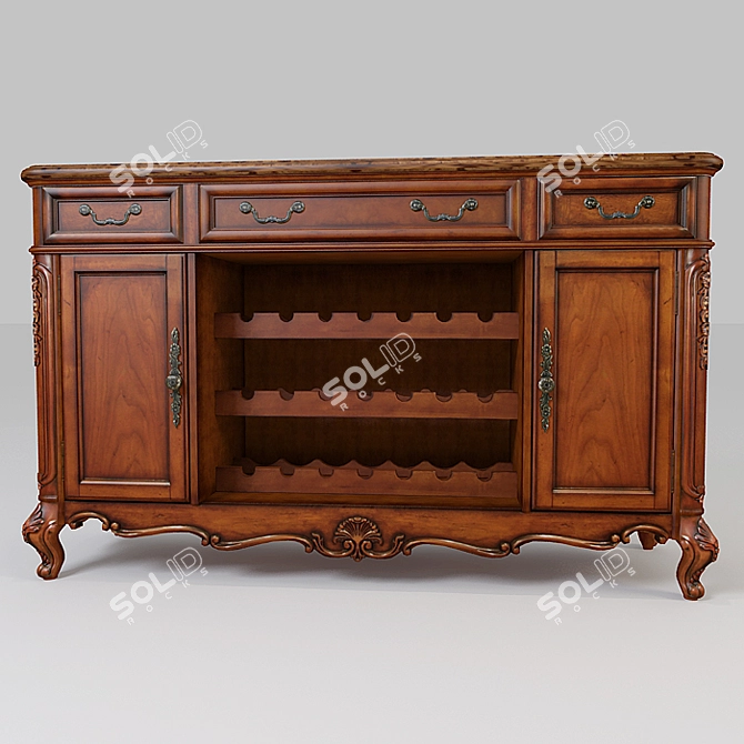 Elegant Vintage Sideboard 3D model image 1