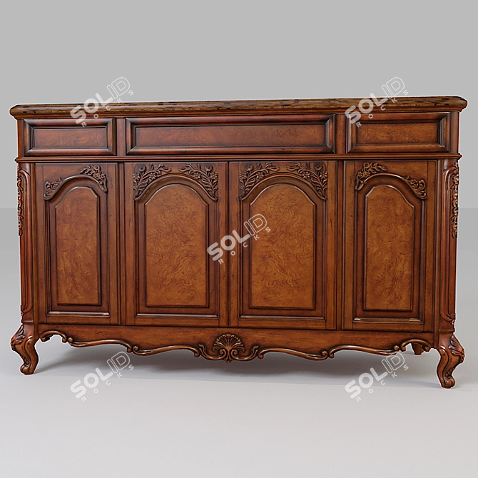 Elegant Vintage Sideboard 3D model image 2