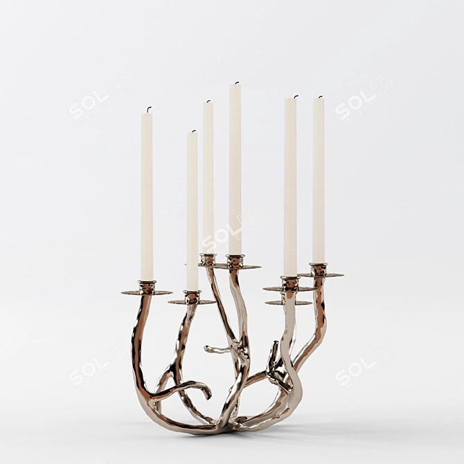 Elegant Manzanita Candelabra 3D model image 1