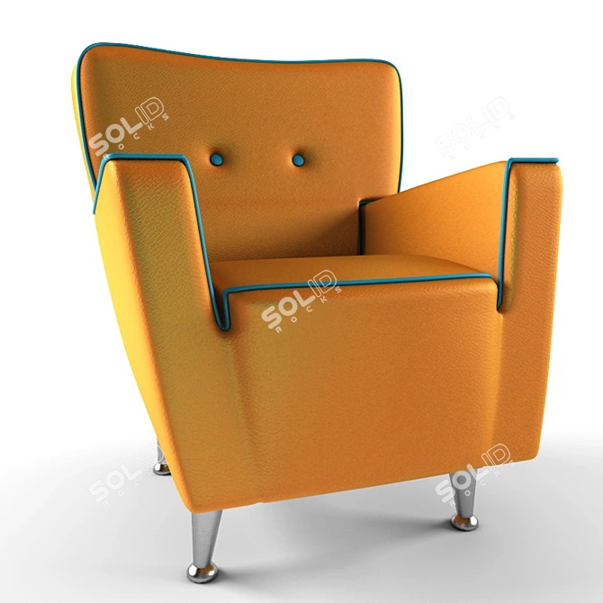 Giulia Leather Armchair 3D model image 3