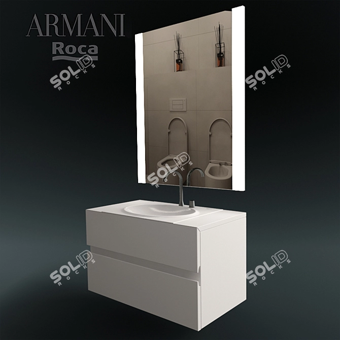 Elegance Refined: Armani Roca Washbasin 3D model image 1