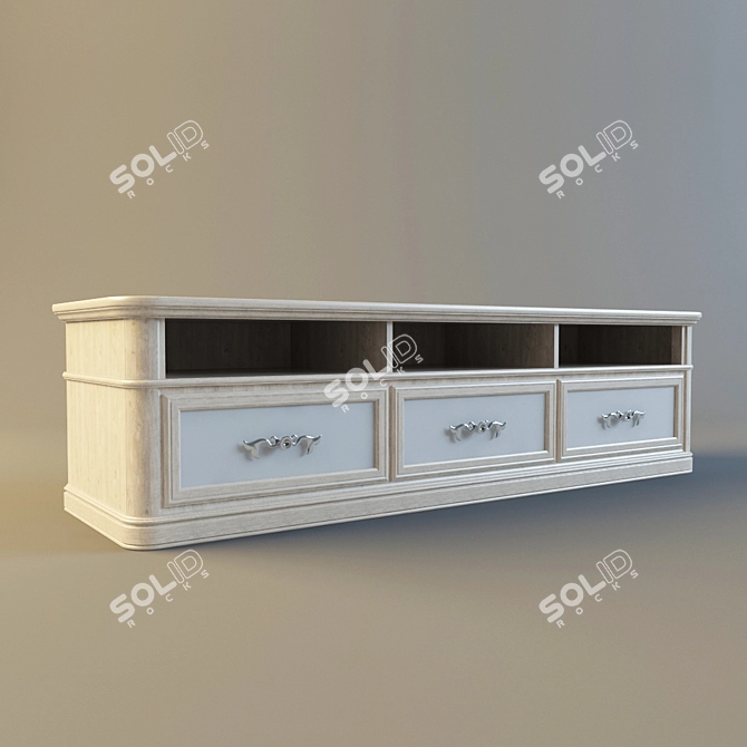 Modern TV Stand | 500mm H, 500mm D, 1800mm L 3D model image 1