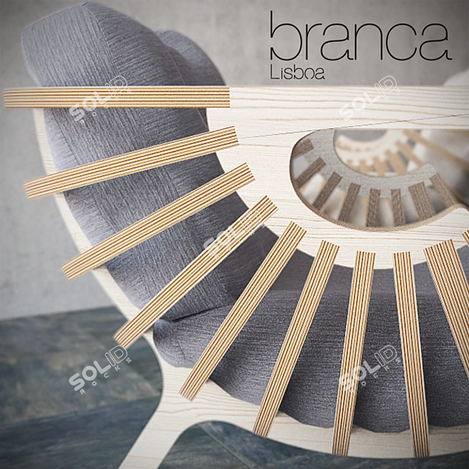 Birch Plywood Shell Chair 3D model image 2