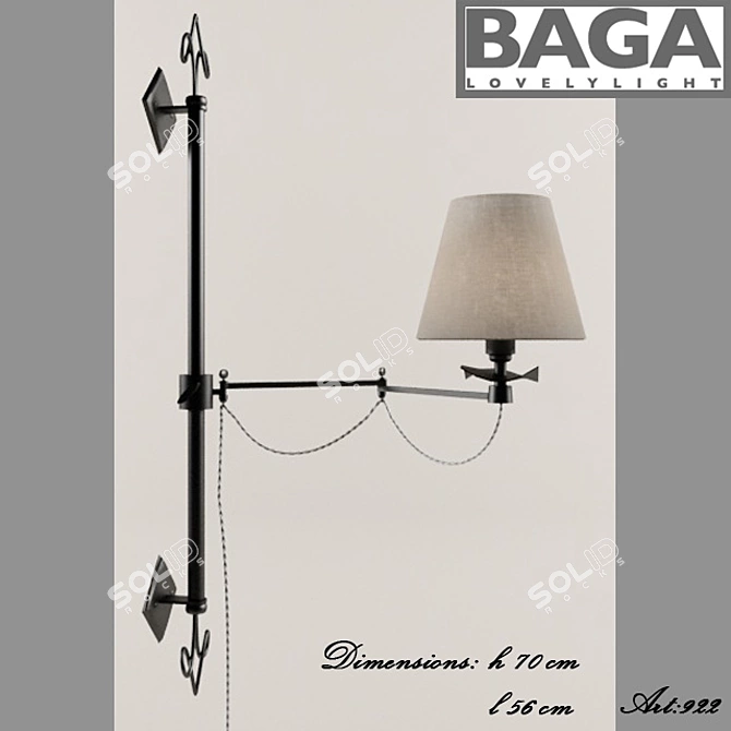 Baga Wall Sconces - Elegant Illumination 3D model image 1