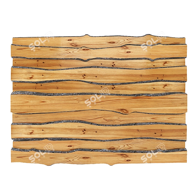 Natural Timber Board 3D model image 1