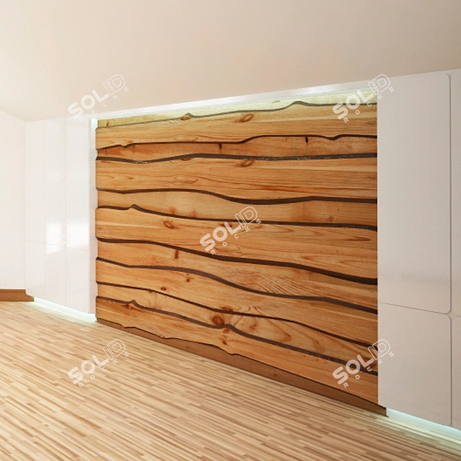 Natural Timber Board 3D model image 2
