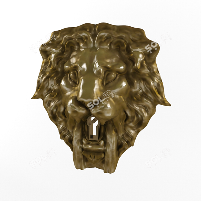 Lion Keyhole Mask - Z-Brush Optimized 3D model image 1