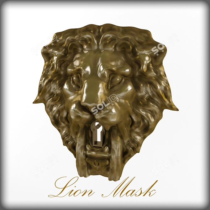 Lion Keyhole Mask - Z-Brush Optimized 3D model image 2