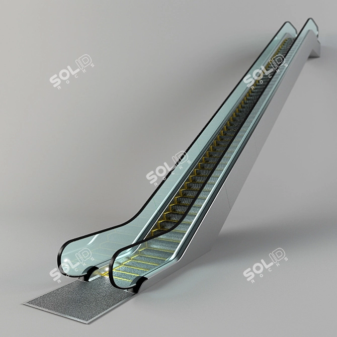 Sleek 30° Escalator 3D model image 1