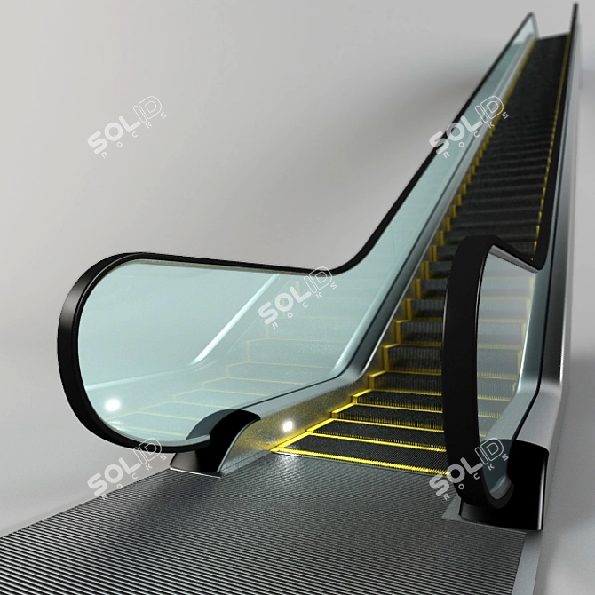 Sleek 30° Escalator 3D model image 2