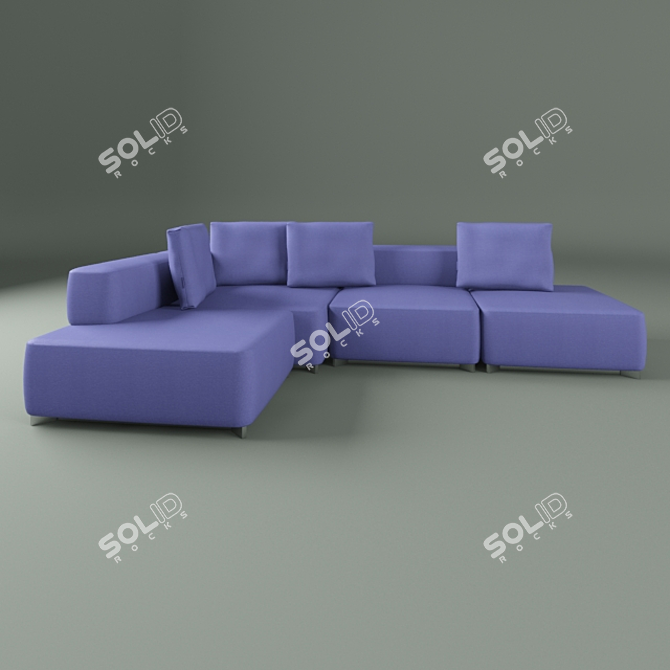 Modular Alphabet Sofa: Versatile Comfort 3D model image 1