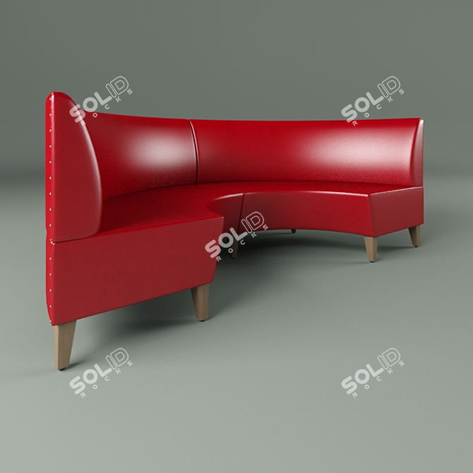 Turkish Sandalyeci Modern U-shaped Settee, Leather Upholstery 3D model image 1