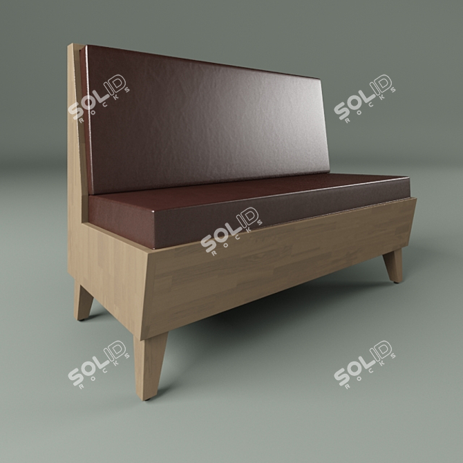 Modern Leather Kalina Settee 3D model image 1