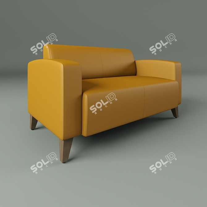 Modern Turkish Leather Upholstered Chair 3D model image 1