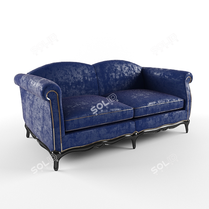 Luxury Velvet Sofa by Bruno Zampa 3D model image 1