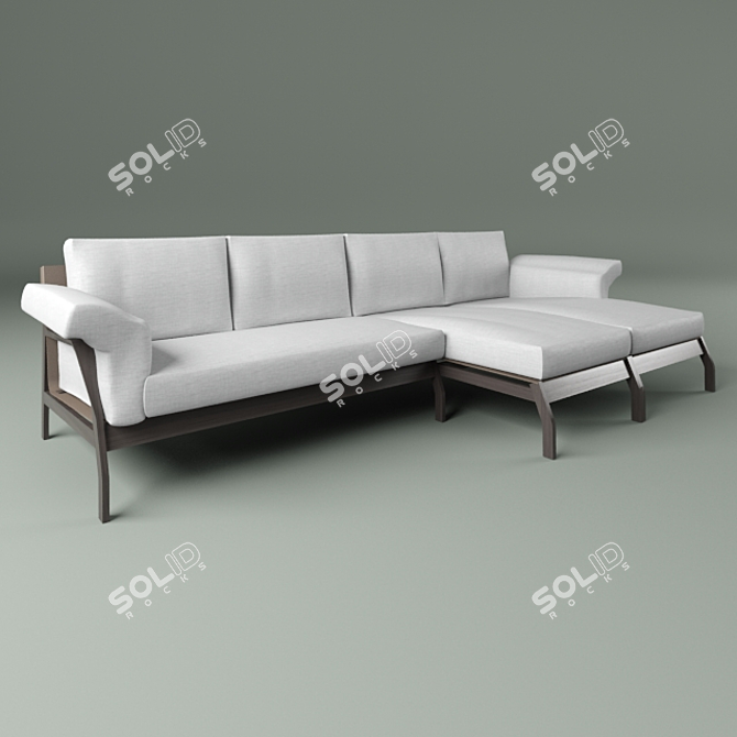 Elegant Eloro Cassina Sofa 3D model image 1