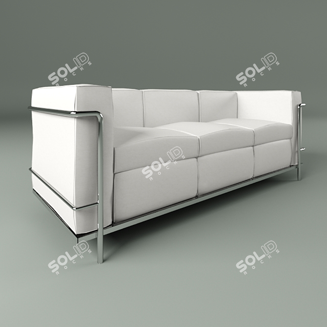 LC2 Cassina Sofa: Stylish Comfort and Versatility 3D model image 1