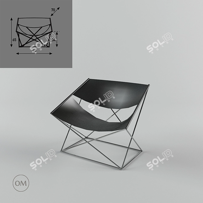 Elegant Butterfly Chair - Comfort and Style 3D model image 1