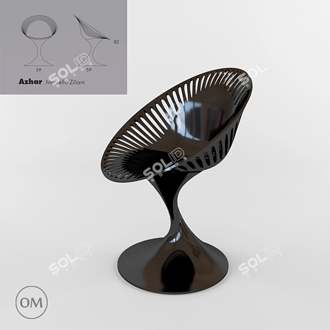 Casprini Azhar Chair - Elegant and Comfortable 3D model image 1