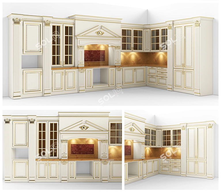 Classic Kitchen Elegance 3D model image 1