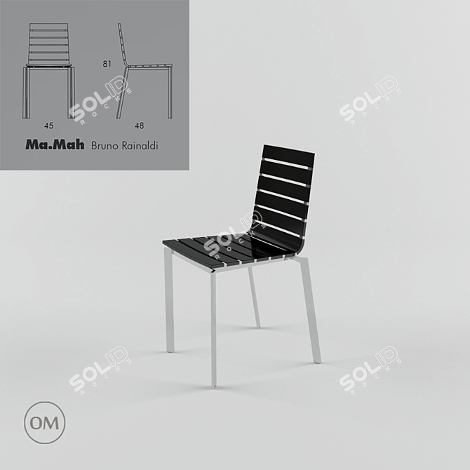 Casprini Mamah Bassa Chair - Italian Design Essence in Your Home 3D model image 1