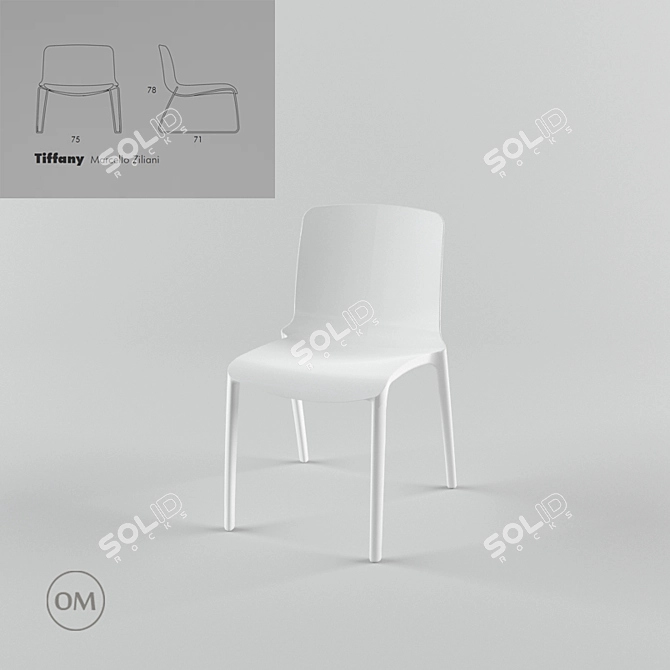 Elegant Casprini Tiffany Chair 3D model image 1