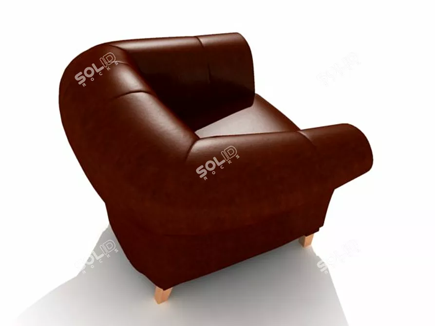 Elegant Leather Chair 3D model image 2