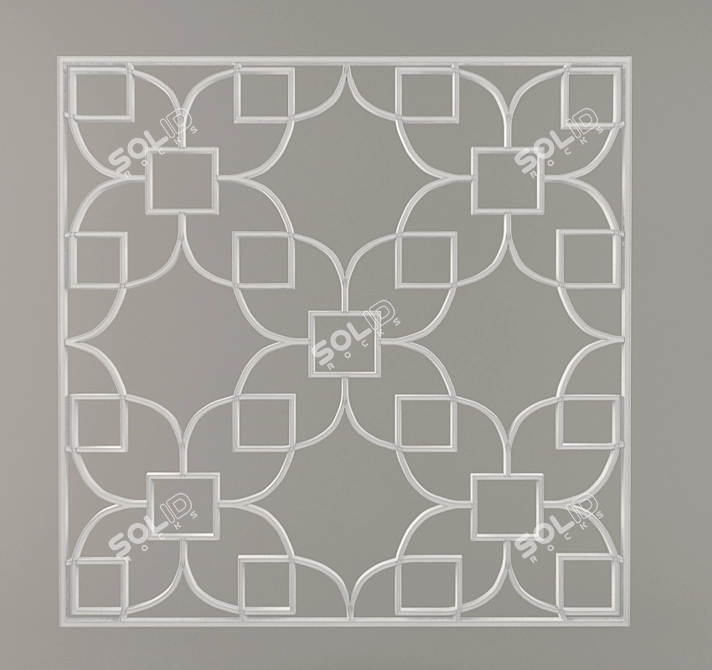 Elegant Ceiling Panel: 2280x2280mm 3D model image 1