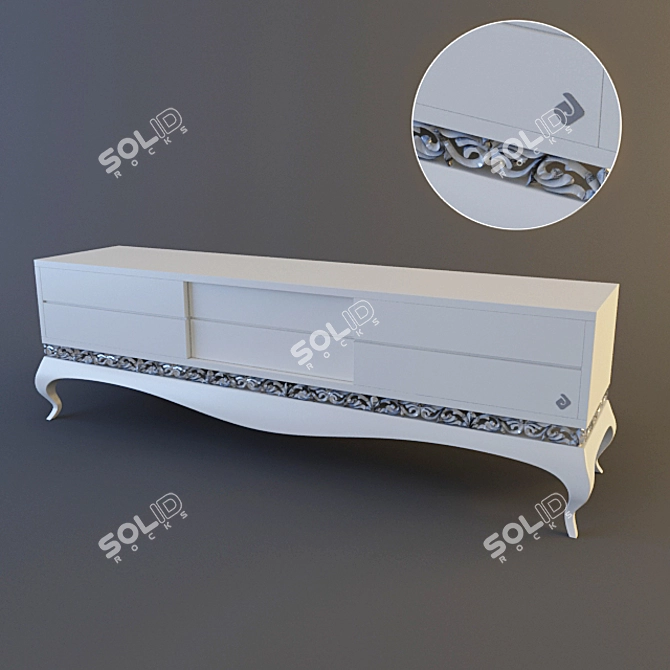 Luxurious Jetclass TV Stand 3D model image 1