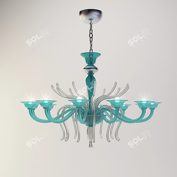 Modern Glass Chandelier 3D model image 1