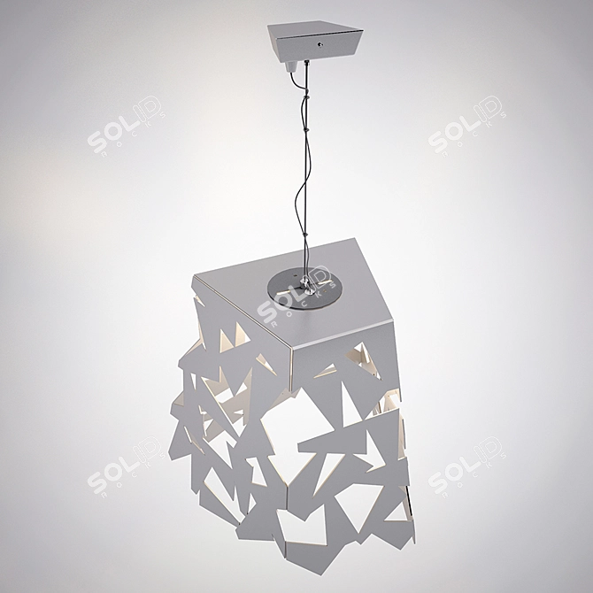 White Metal Pendant Lamp with Pyrex Glass - LineaLight Fracta 7019 3D model image 1
