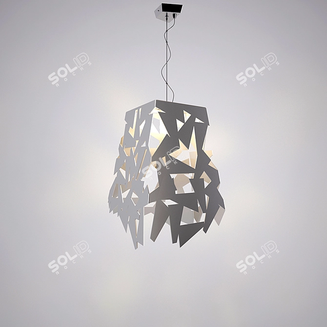 White Metal Pendant Lamp with Pyrex Glass - LineaLight Fracta 7019 3D model image 2