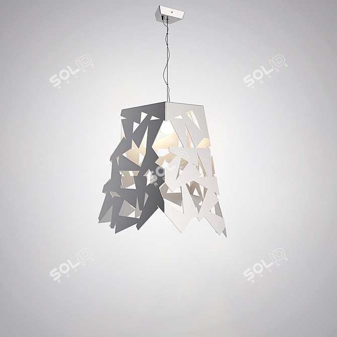 White Metal Pendant Lamp with Pyrex Glass - LineaLight Fracta 7019 3D model image 3