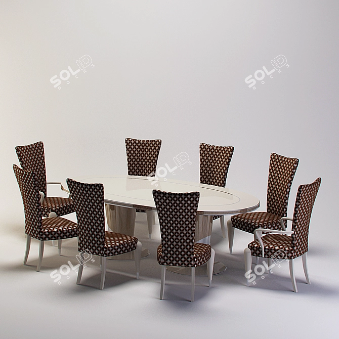 Modern Dining Set Redeco 3D model image 1