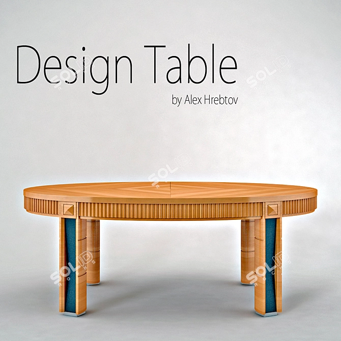 Elegant Dining Table - 210x130x75cm 3D model image 1